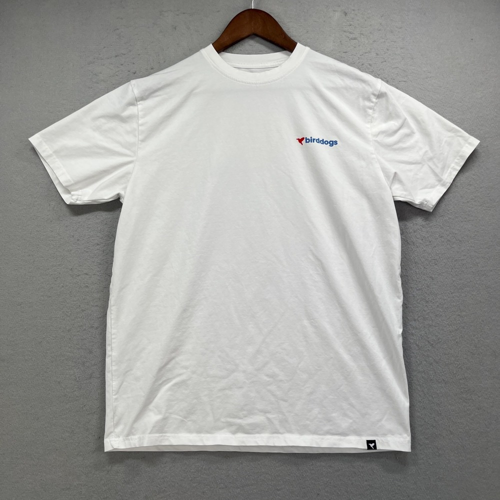 Birddogs T-Shirt Mens L White April Big Cannons Yorktown Graphic Tee Patriotic